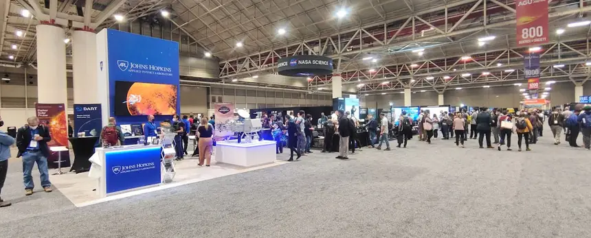The convention centre exhibition hall in the morning.